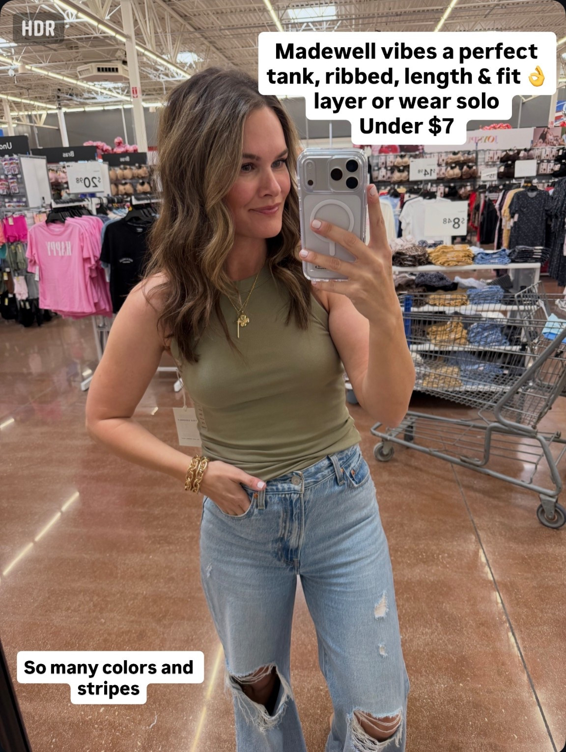 A great closet staple from Walmart for under $7 the best ribbed tank that also comes in a tee. Stripes, solids it reminds me of Madewell! #walmartfashion #walmartfinds #casualoutfit 

#LTKootd #LTKSaleAlert #LTKOver40