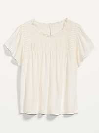Flutter-Sleeve Smocked Pintucked Swing Blouse for Women | Old Navy (US)