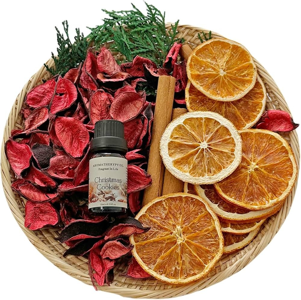 Apragaz Christmas Potpourri-Red Christmas Vase Filler with Cinnamon Sticks, Dried Orange Slices, ... | Amazon (US)
