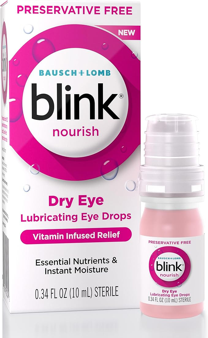 Blink Nourish Preservative-Free Lubricating Eye Drops, with Glycerin for Instant Hydration, Vitam... | Amazon (US)