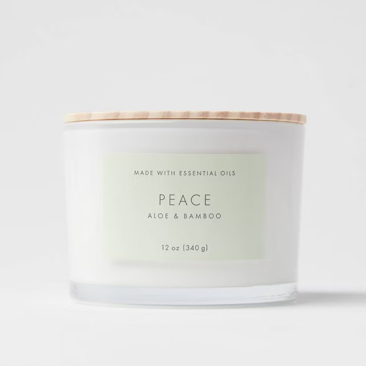 Wood Lidded Glass Wellness Peace Candle - Project 62™ | Target