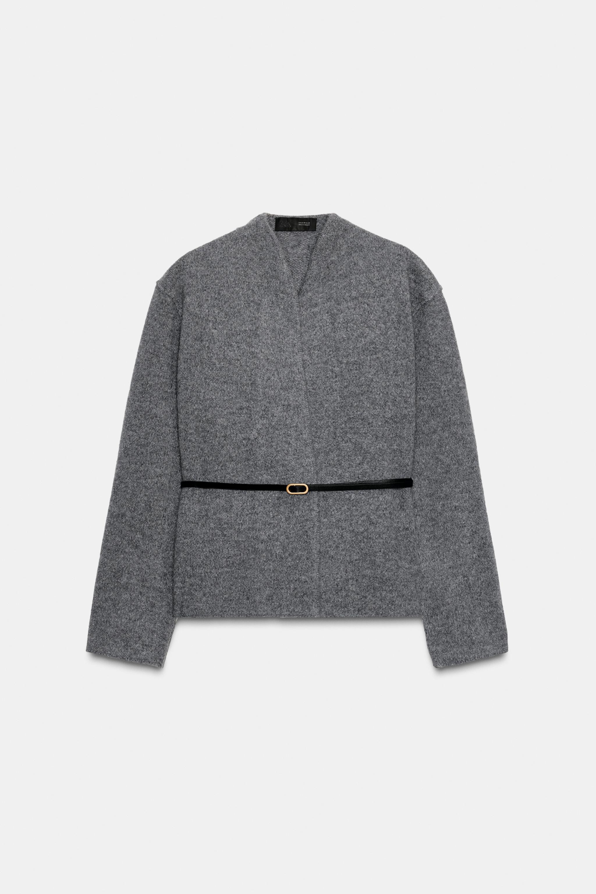 100% WOOL BELTED CARDIGAN | Zara US