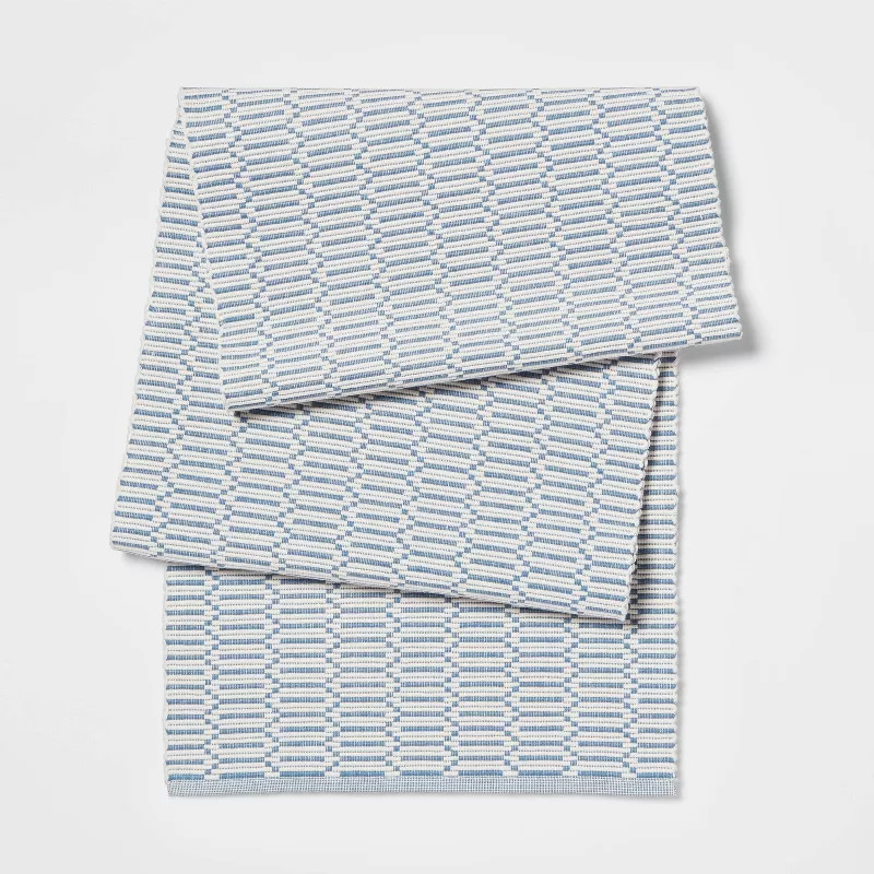 Cotton Modern Ribbed Table Runner Blue - Threshold™ | Target