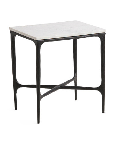 Marble Top Iron Stand Side Table | Marshalls