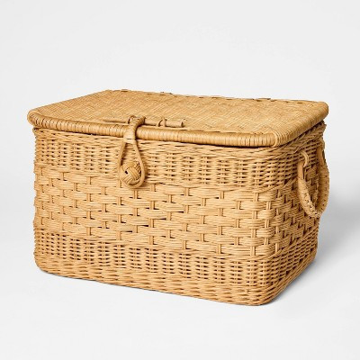Medium Lidded Rattan Basket - Threshold™ designed with Studio McGee | Target