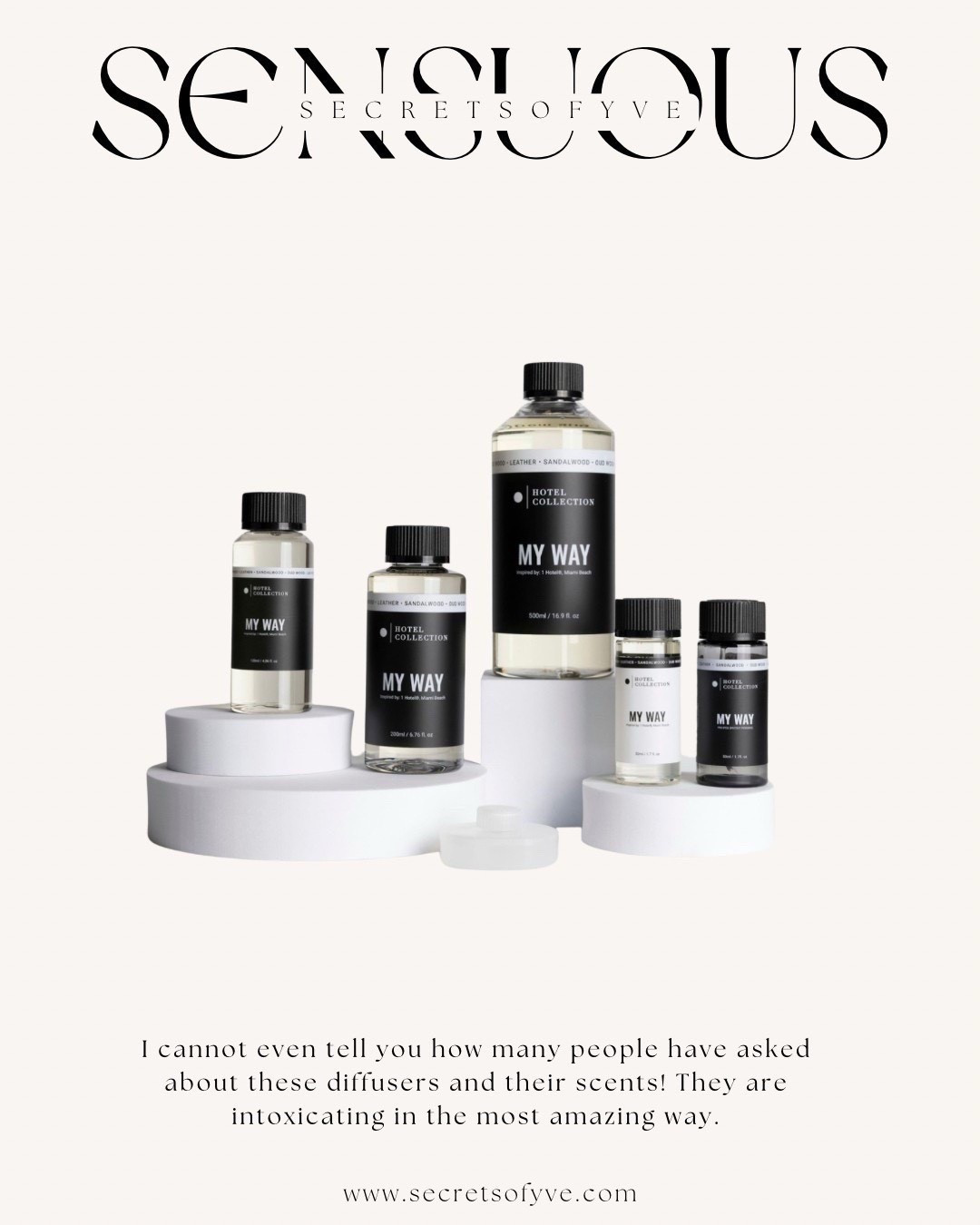 SecretsofYve: My Way is my favorite scent with @hotelcollection and their diffusers are amazing! Multiple diffusers and a variety of scents are available in different sizes. 
#Secretsofyve #ltkgiftguide
Always humbled & thankful to have you here.. New posts daily at 3pm &4:15pm EST. 
CEO: PATESI Global & PATESIfoundation.org
 @secretsofyve : where beautiful meets practical, comfy meets style, affordable meets glam with a splash of splurge every now and then. I do LOVE a good sale and combining codes! #ltkstyletip #ltksalealert #ltkmomlife #ltkselfcare #ltku #ltktravel #ltkmens secretsofyve 

#LTKHome #LTKSeasonal #LTKWedding