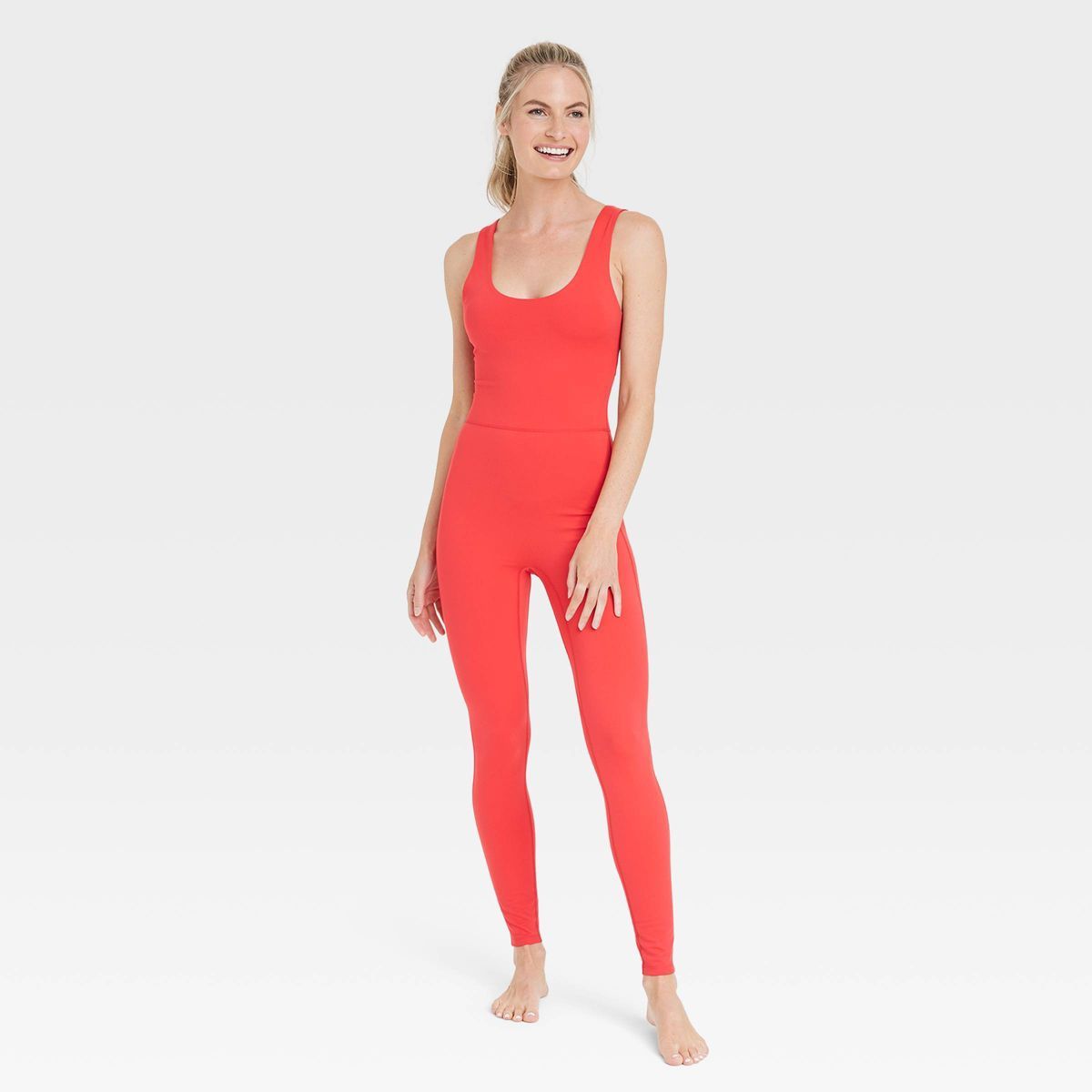 Women's Brushed Sculpt Scoop Neck Bodysuit - All in Motion™ Red L | Target
