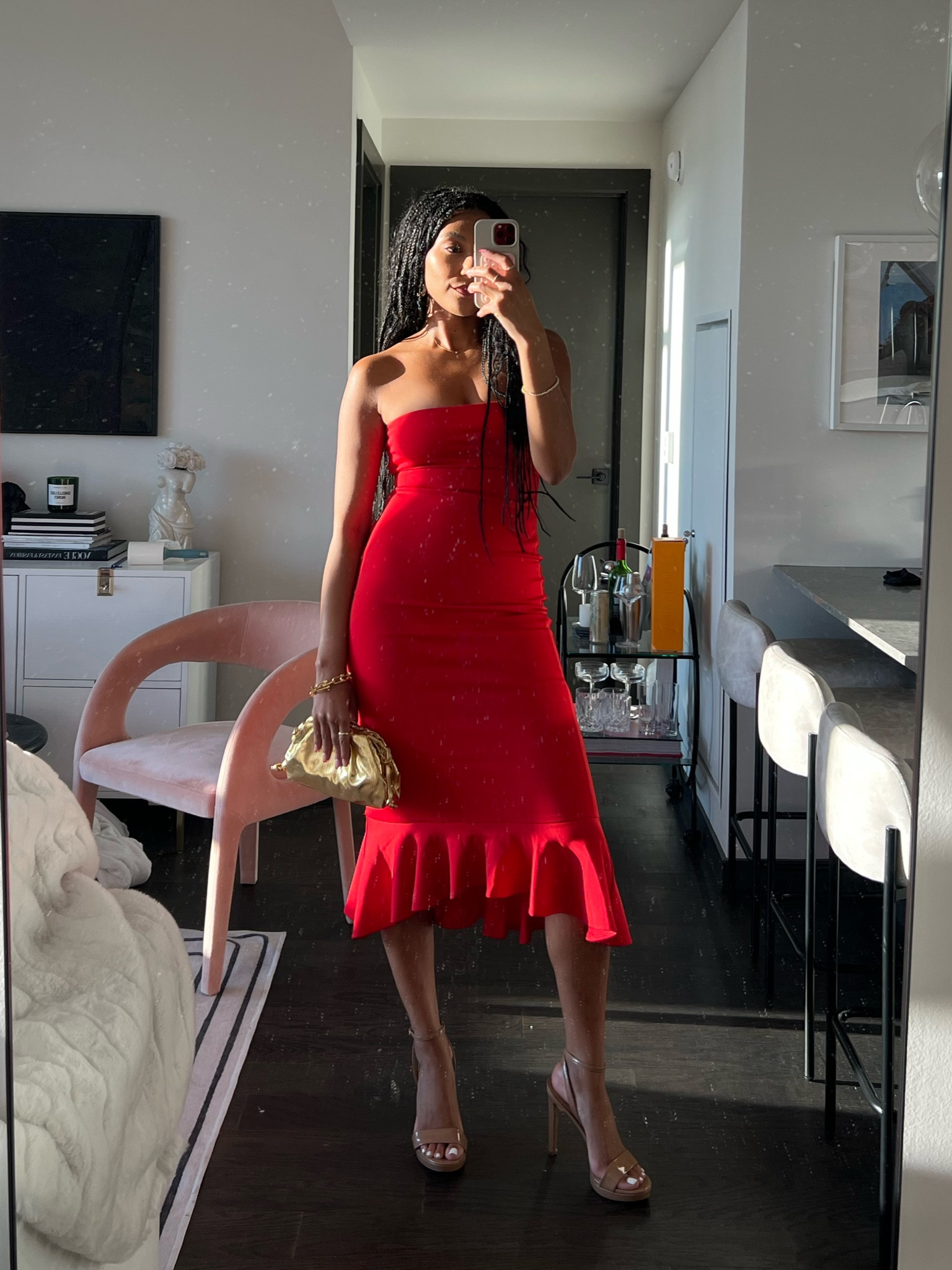 red & blue ball outfit 