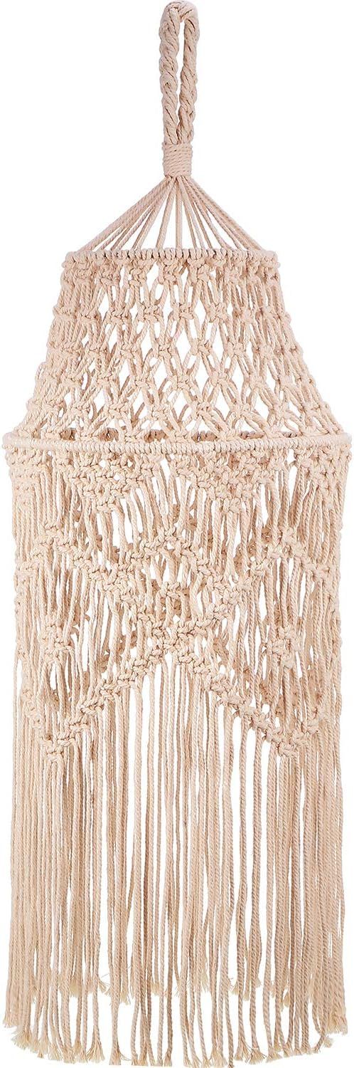 Knitting Lamp Shade Ceiling Light Shade Fitting, Boho Hanging Pendant Light for Living Room, Bedr... | Amazon (US)