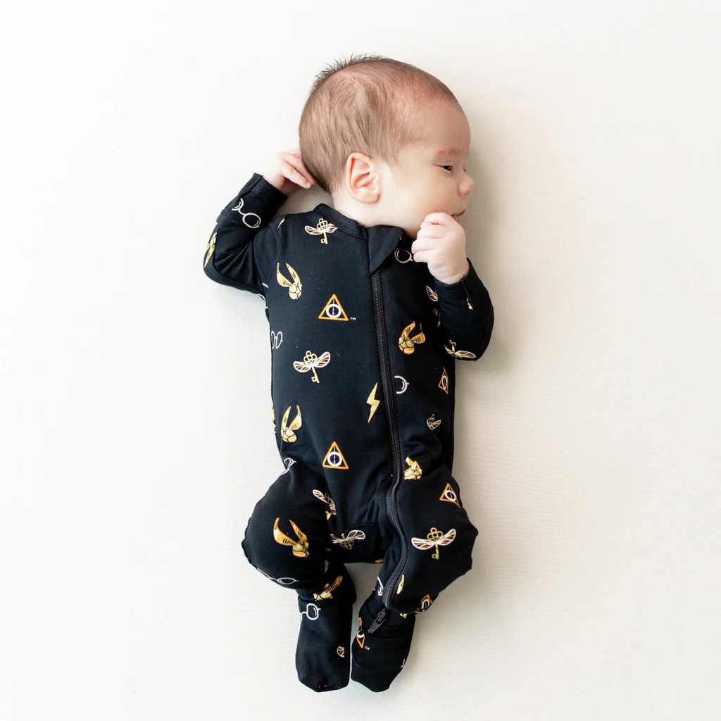 Zippered Footie in Midnight Icon | Kyte Baby
