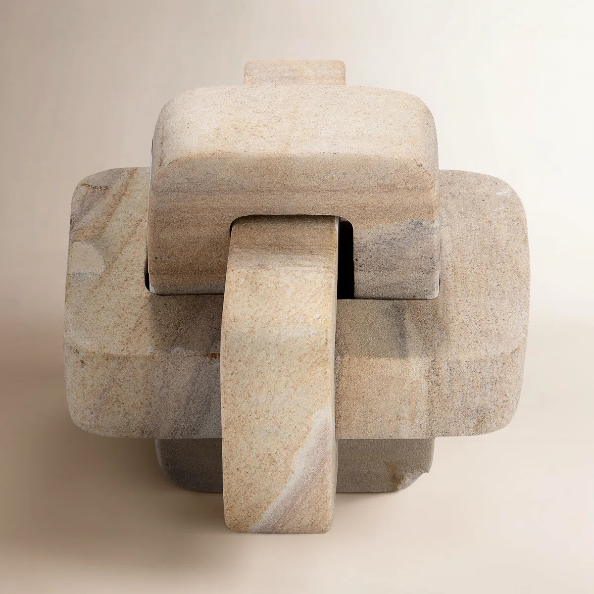 Modern Glam 5" Interlocking Marble Sculpture - Brown Stone Decorative Object for Home, Office, Be... | Wayfair North America