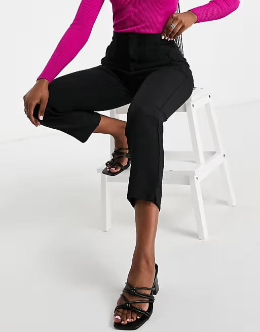 Stradivarius slim tailored pants in black | ASOS (Global)