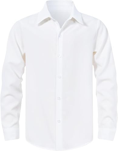 Cozople Boys Long Sleeve Dress Shirts Button Down Wrinkle-Resistant | Boys button up shirts with ... | Amazon (US)