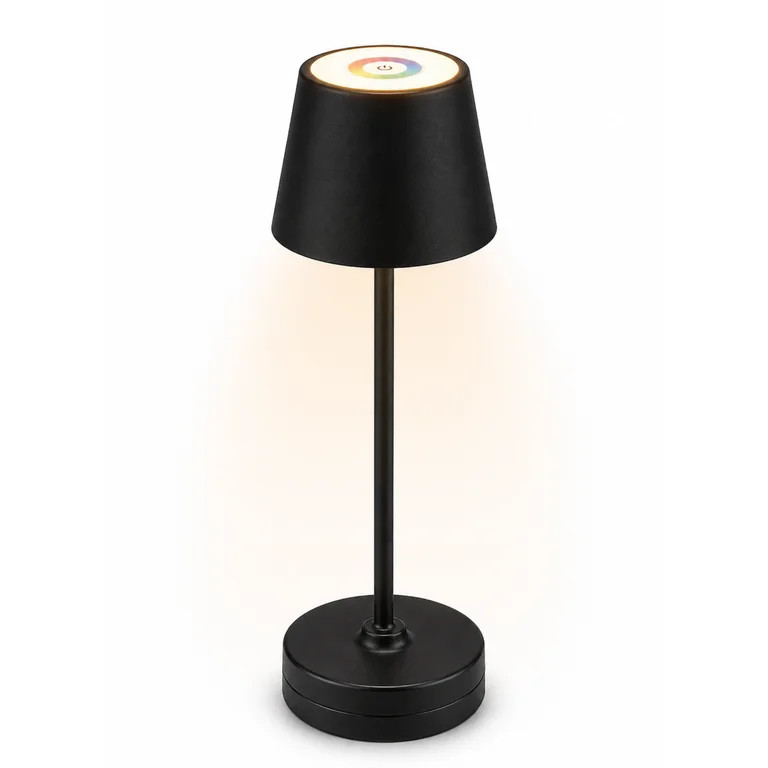 Better Homes & Gardens 14 Inch Indoor/Outdoor Rechargeable Color-Changing Table Lamp, Black, Indo... | Walmart (US)