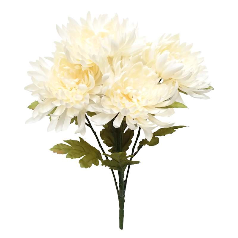 White Spider Mum Bush, 21", Red, Polyester, sold by At Home | At Home