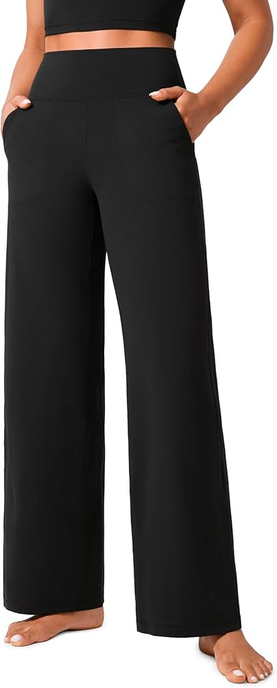 CRZ YOGA Womens Butterlift High Waisted Wide Leg Pants with Pockets 29"/31"/33" - Yoga Lounge But... | Amazon (US)
