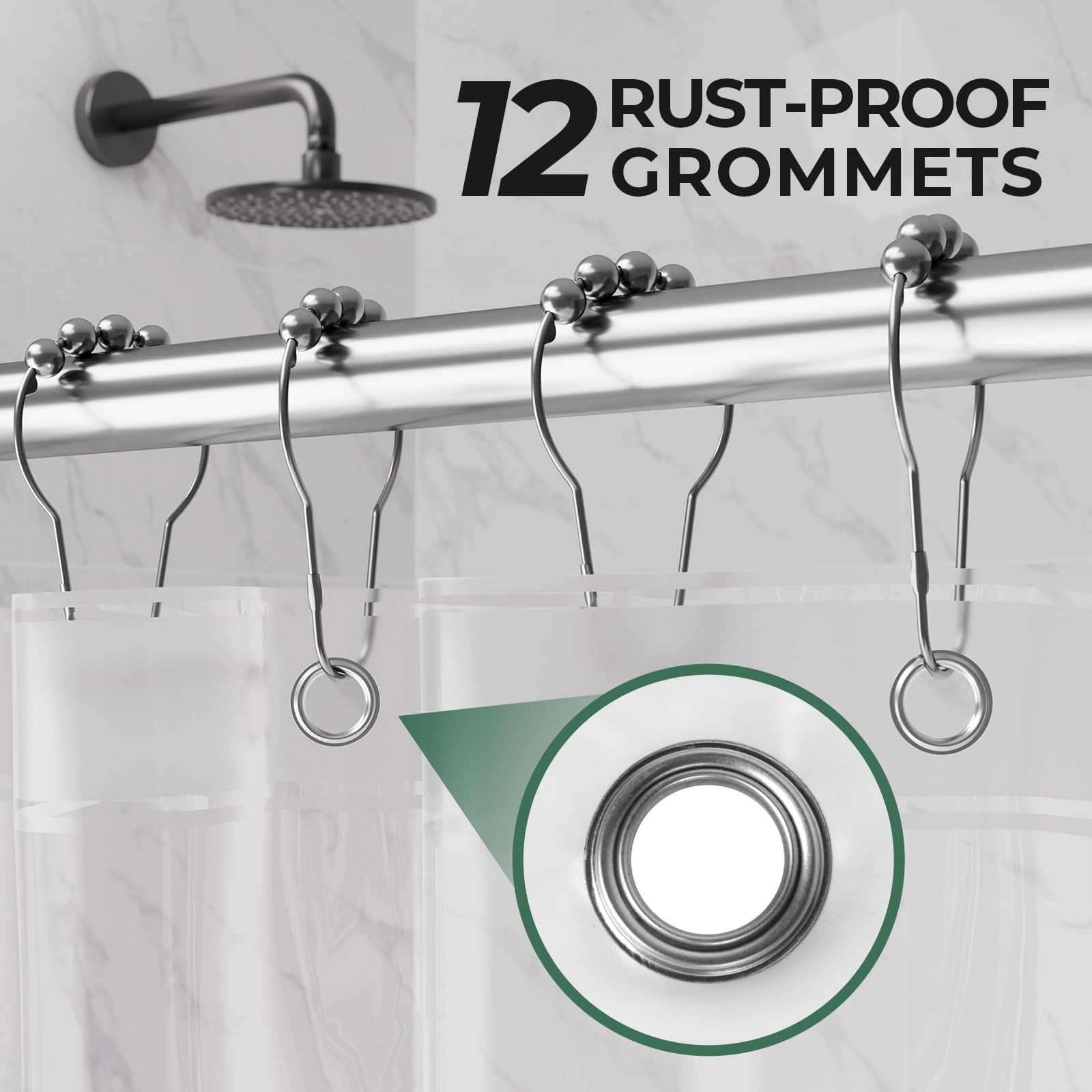 AmazerBath Shower Curtain Liner 2 Pack, 72 x 96 Inches Extra Long PEVA Plastic Shower Liner with ... | Amazon (US)