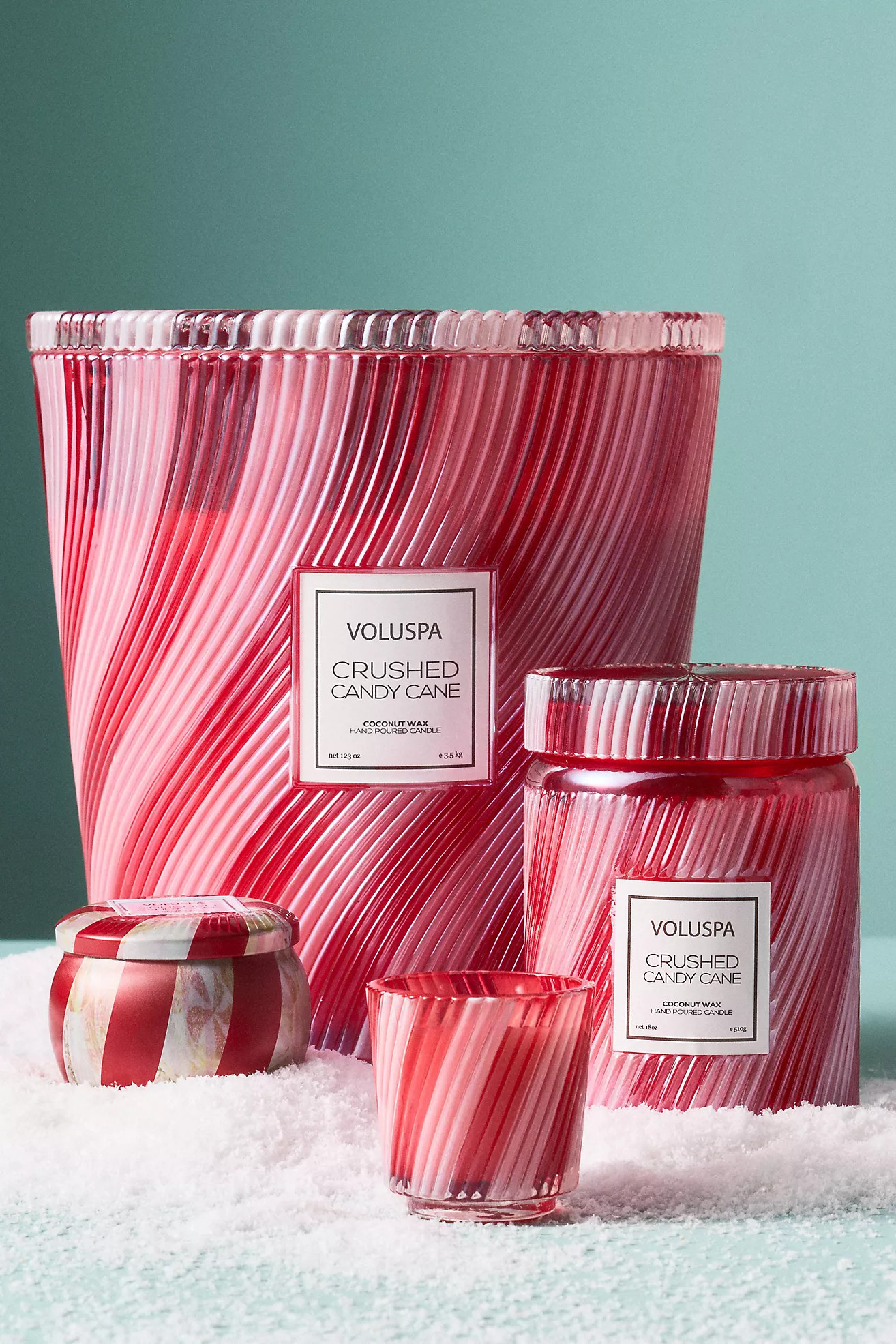 Voluspa Gourmand Crushed Candy Cane Boxed Glass Candle | Anthropologie (US)