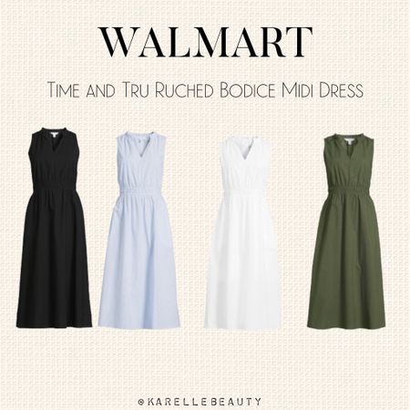 Walmart Time and Tru Ruched Bodice Midi Dress. 

#LTKSeasonal #LTKFindsUnder50 #LTKPlusSize