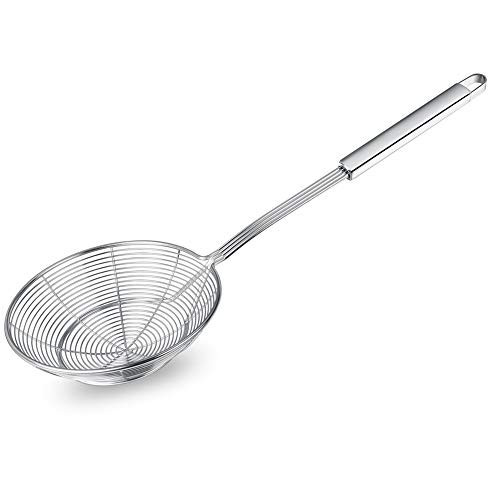 Spider Strainer Skimmer, Swify Stainless Steel Asian Strainer Ladle Frying Spoon with Handle for Kitchen Deep Fryer, Pasta, Spaghetti, Noodle, 5.5 Inch | Amazon (US)