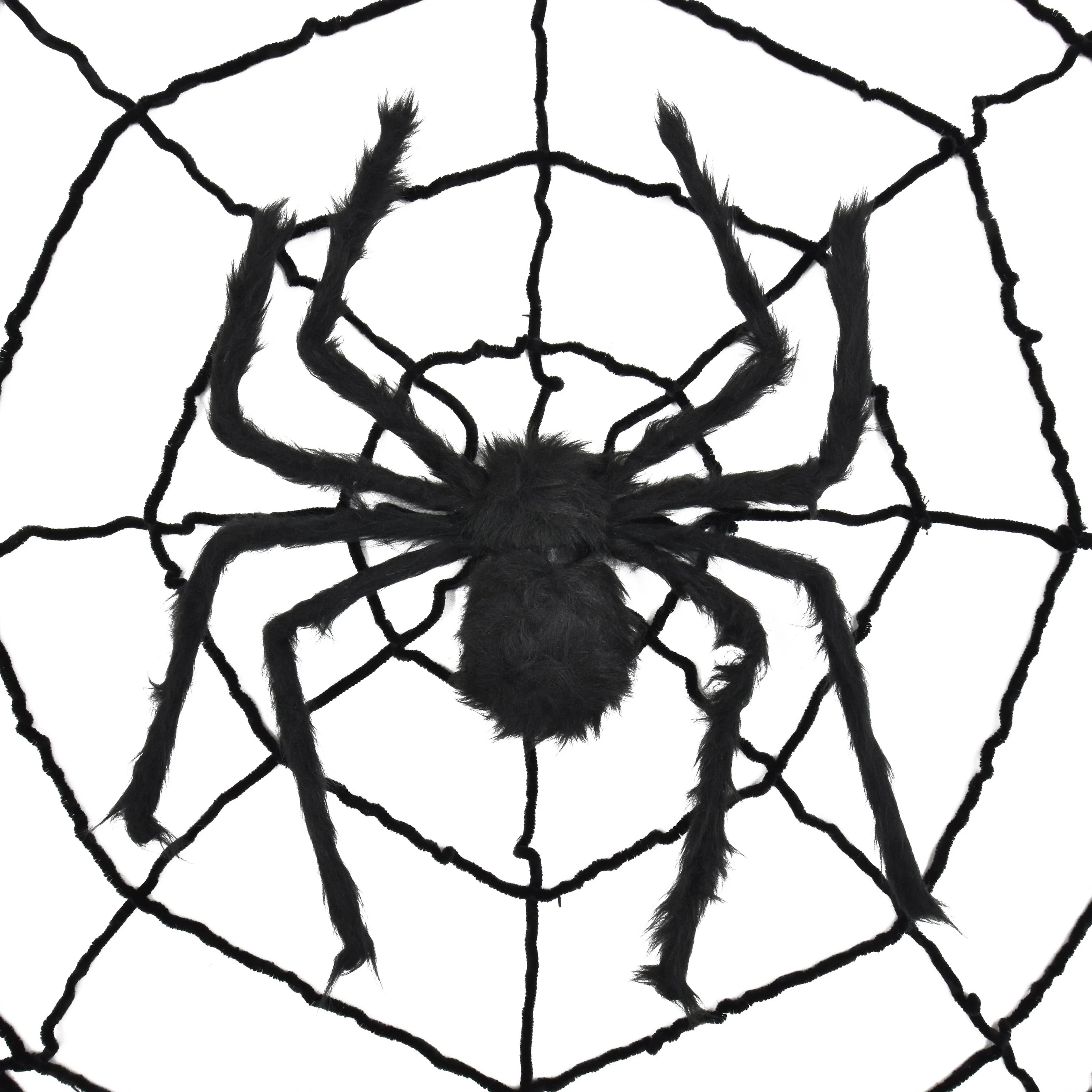 Giant Spider Web with Spider Decoration, Black, 8', Halloween by Way To Celebrate | Walmart (US)