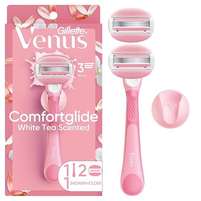 Gillette Venus ComfortGlide Razor for Women, White Tea Scented Gel Bars, Includes 1 Reusable Razo... | Amazon (US)