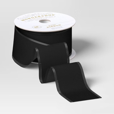 45' Christmas Fabric Ribbon Black Velvet - Wondershop™ | Target