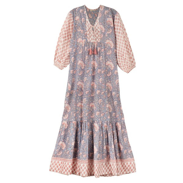 Molly Dress Lilac and Pink Mixed Floral Block Print | The Avenue