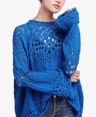 Free People Traveling Lace Cotton Sweater | Macys (US)
