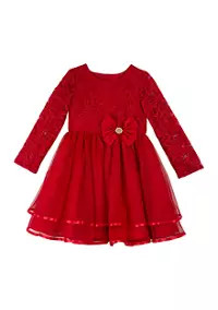 Rare Editions Toddler Girls Glitter Lace Dress | Belk