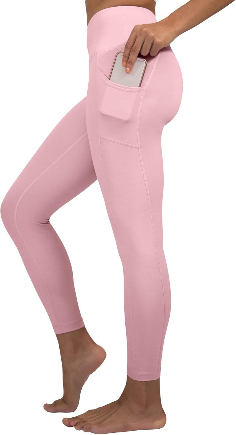 90 Degree By Reflex High Waist Tummy Control Squat Proof Ankle Length Leggings with Pockets | Amazon (US)