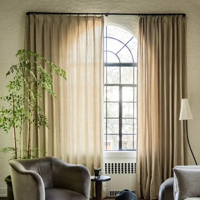 Patti Premium Belgian Linen Flax Curtain Pleated | TWOPAGES