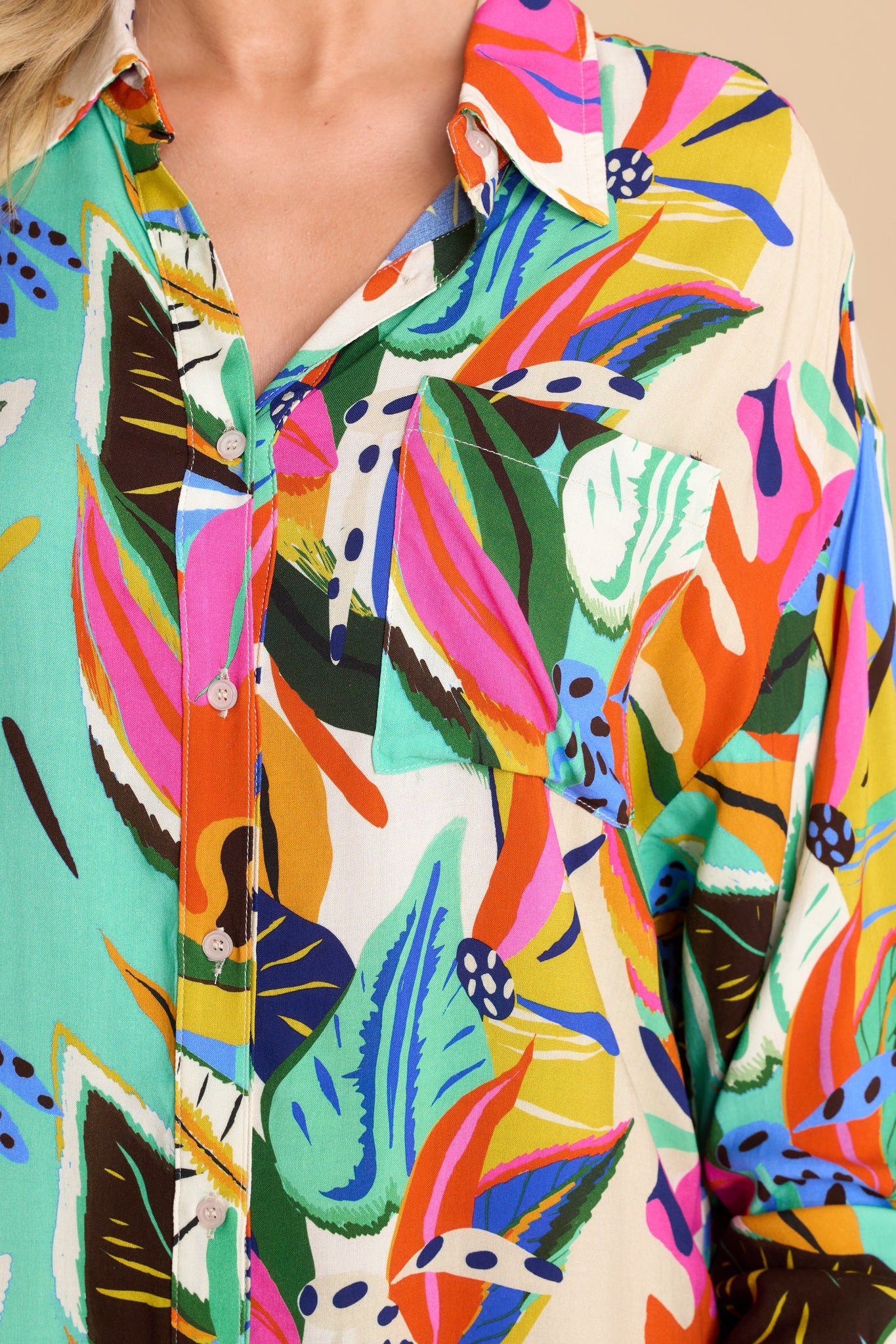 Wished For These Days Turquoise Multi Print Top | Red Dress 