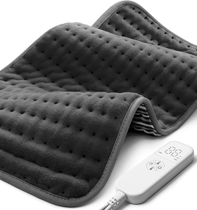 Heating Pad for Back, Neck and Shoulder Pain Relief, Electric Heat Pads for Cramps with 6 Heat Se... | Amazon (US)