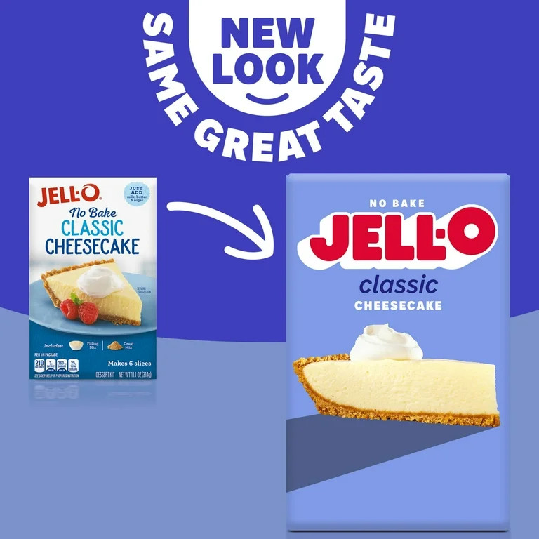 Jell-O No Bake Classic Cheesecake Dessert Kit with Filling Mix and Crust Mix, 11.1 oz Box | Walmart (US)