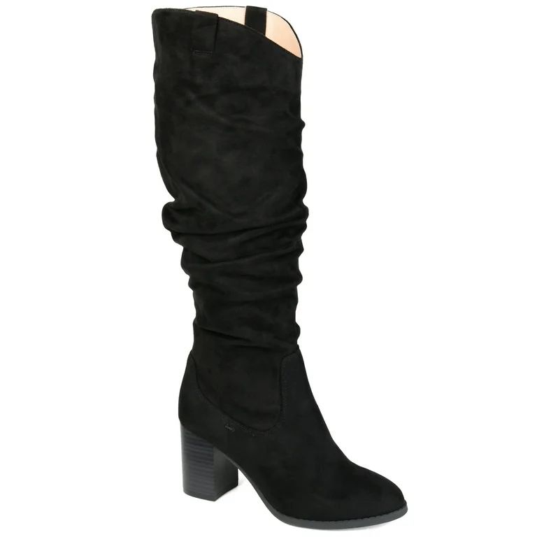 Journee Collection Womens Aneil Wide Width Wide Calf Stacked Heel Knee High Boots | Walmart (US)