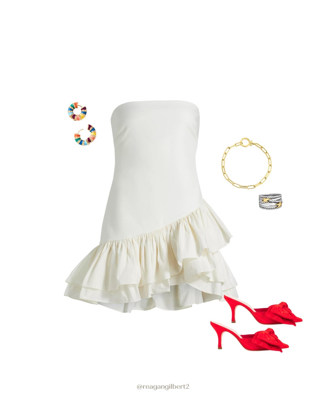 another cute bridal / graduation dress! love the red shoes and the fun jewelry ✨ #graduate #bride #wedding 

#LTKWedding #LTKStyleTip #LTKShoeCrush