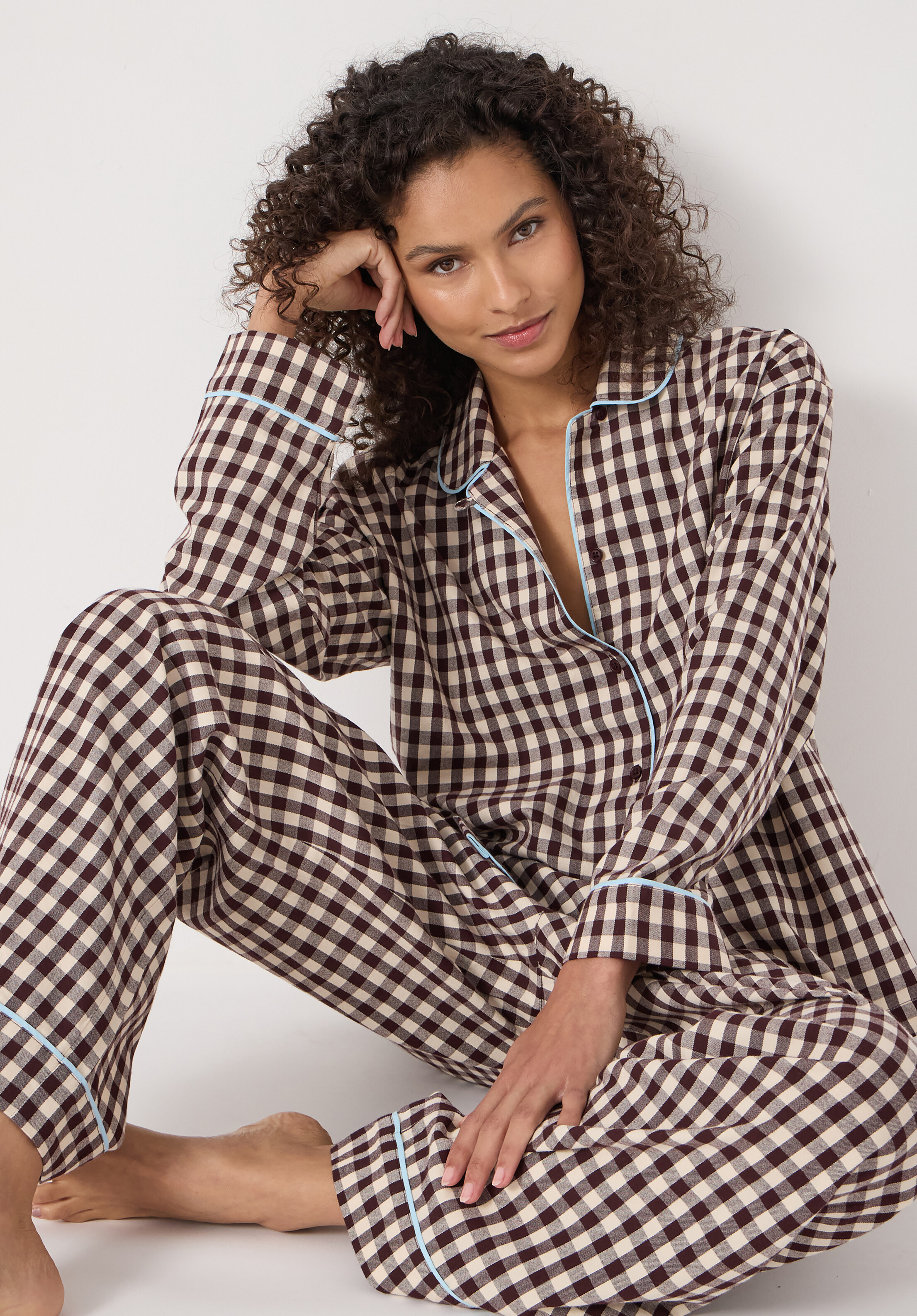 Brushed Cotton Gingham Pyjamas | Hush UK