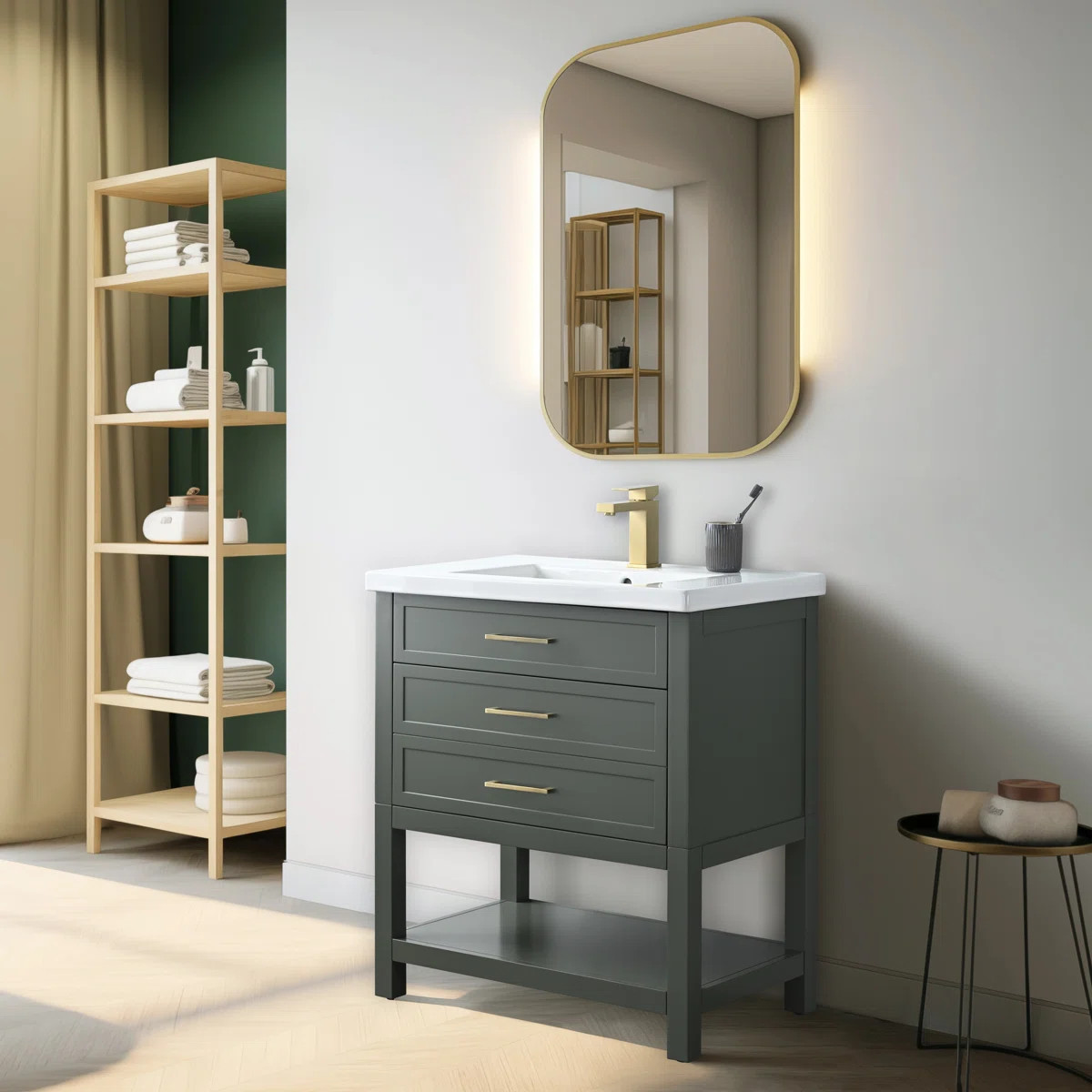 Vicini 30'' Single Vanity with Ceramic Top | Wayfair North America