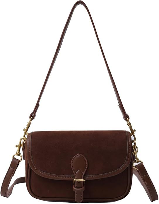 YFGBCX Small Shoulder Bag Crossbody Purse for Women Suede Bag 2024 Fall Purse Suede Handbag Satch... | Amazon (US)