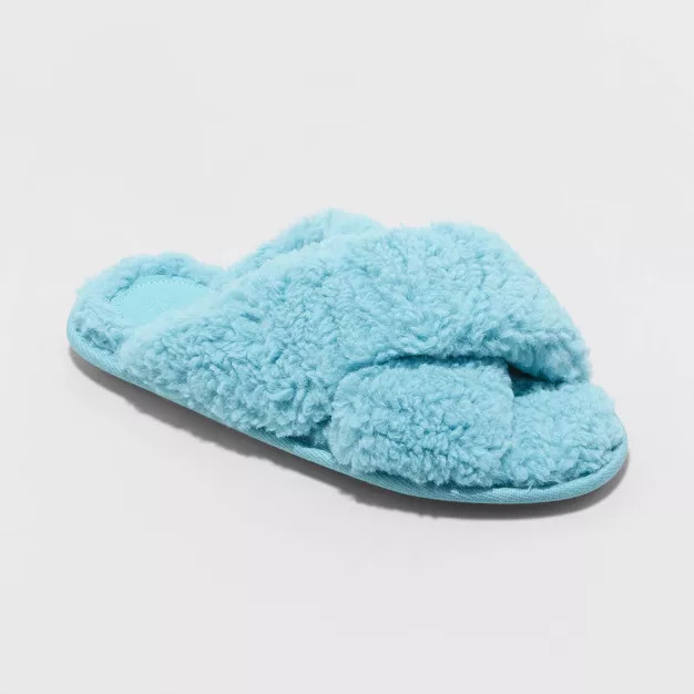 Women's Paris Crossband Faux Shearling Slippers - Stars Above™ | Target