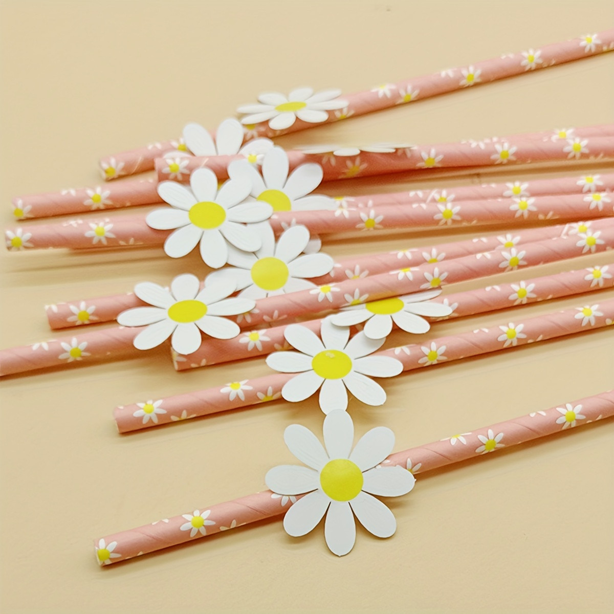 Disposable Party Straws Decorations Cards Small Daisies - Temu | Temu Affiliate Program