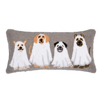 C&F Home Halloween Trick or Treat Ghost Dogs Hooked Accent Pillow 12" x 24" | Target