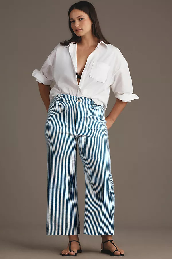 The Colette Cropped Wide-Leg Pants by Maeve: Linen Edition | Anthropologie (US)