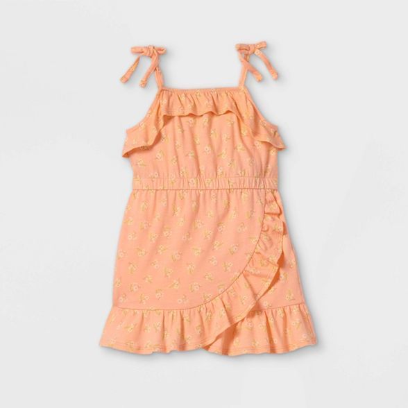 Toddler Girls' Floral Wrap Tank Ruffle Dress - art class™ Pink | Target