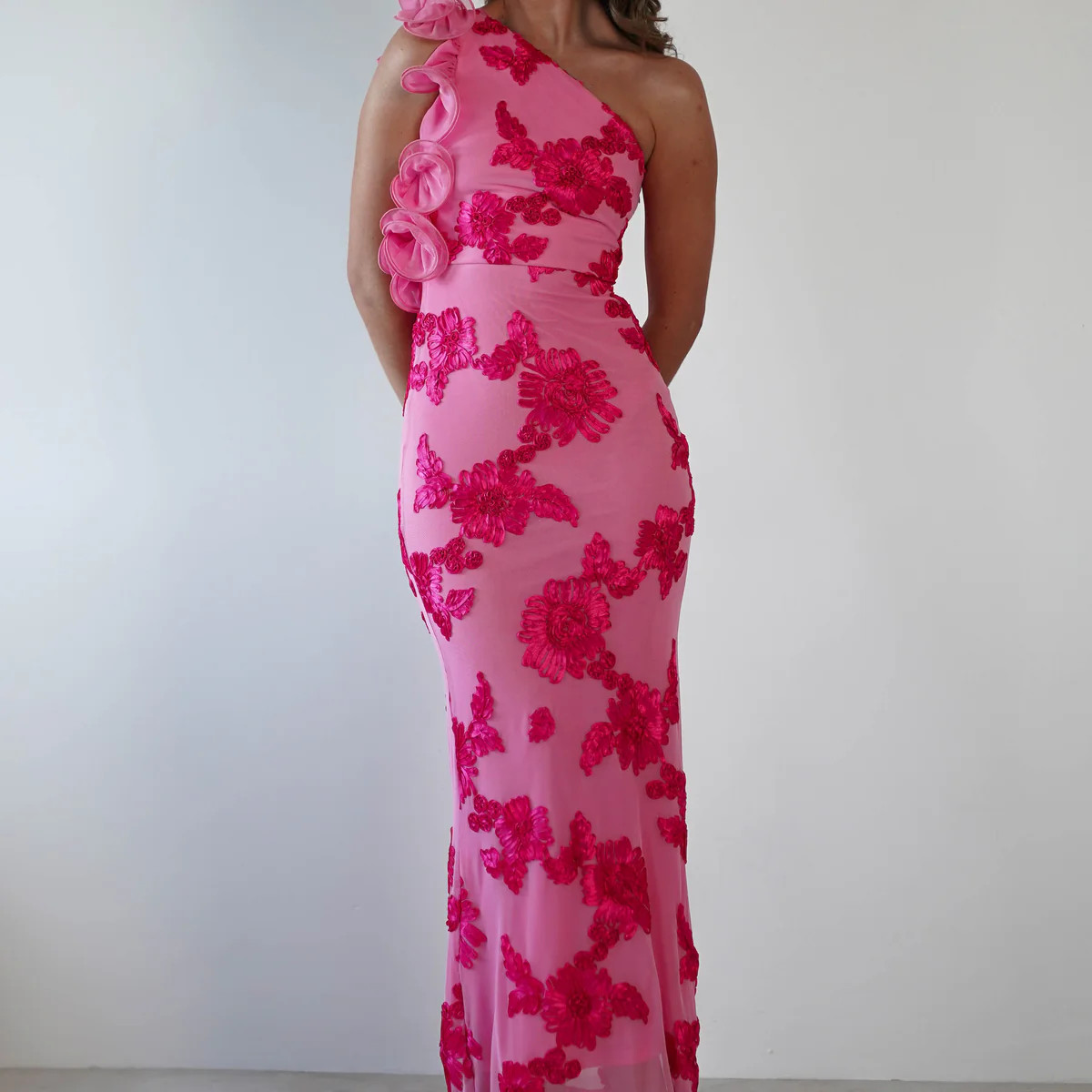 Sydney Bodycon Maxi Dress | Pink Print | Oh Hello Clothing