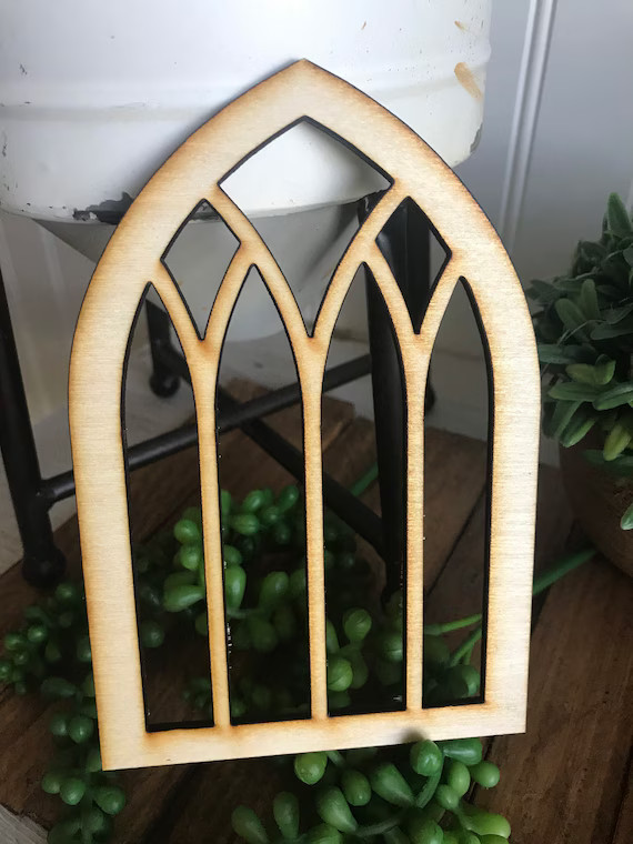Faux Arch Window Wood Sign for Tiered Trays  Farmhouse Rustic - Etsy | Etsy (US)