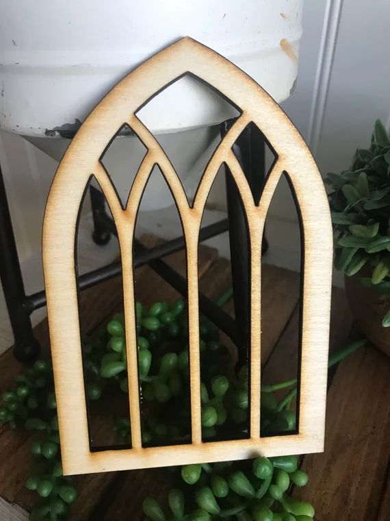 Faux Arch Window Wood Sign for Tiered Trays  Farmhouse Rustic - Etsy | Etsy (US)