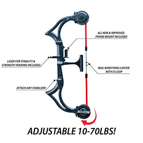 Accubow 2.0, Virtual Archery & Virtual Bowhunting Bow, Carbon Fiber, Adjustable 10-70 lbs - Walma... | Walmart (US)