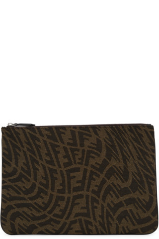 Black & Brown Medium FF Vertigo Pouch | SSENSE